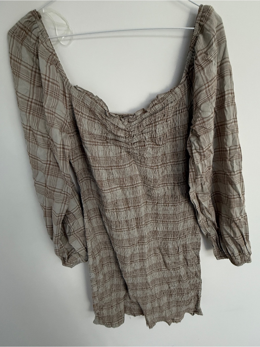 Women’s Smocked Plaid Print Dress